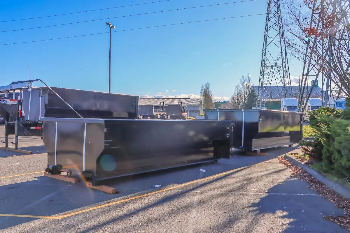 Roll-off dumpster ready for waste disposal at job site for Construction Dumpster Rental in Ferndale